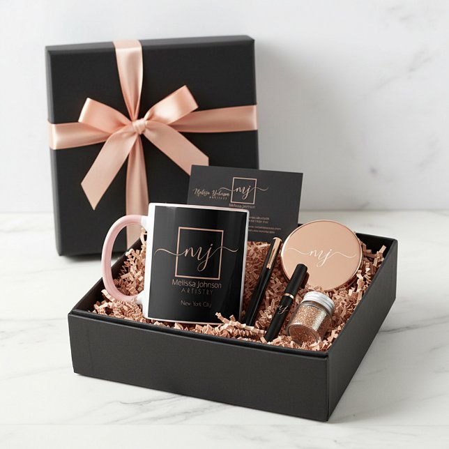 Elegant Roséguld på Svart Mugg (Skapare uppladdad)