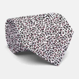 Elegant roséguld svart leopardmönster slips