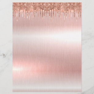 Elegant roséguld tom brevpapper 8.5" x 11"