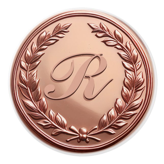 Elegant roseguldkrans familjemonogram knopp (Framsidan)