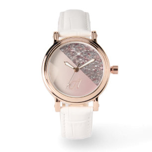 Elegant roséguldmonogram armbandsur