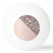Elegant roséguldmonogram pingisboll