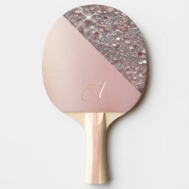 Elegant roséguldmonogram pingisracket