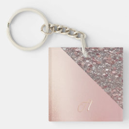 Elegant roséguldmonogramknapp