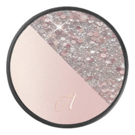 Elegant roséguldmonogramspuck