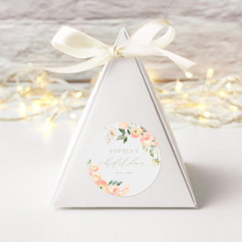 Elegant rosenskärms & grönsalvia bröllopsfest runt klistermärke