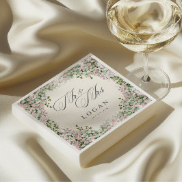 Elegant Rosenträdgård Bröllop Pappersservett