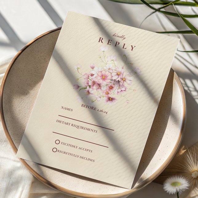 Elegant Rosenträdgårds Romantisk Bröllop OSA Kort (Skapare uppladdad)