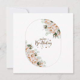 Elegant Roses Watercolor Floral  Birthday Card  Kort