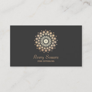 Elegant Rosette Blommigt Motif Insida Designer Visitkort