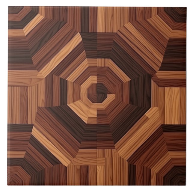 Elegant Rosewood Seamless Mönster Ceramic Tile Kakelplatta (Framsidan)