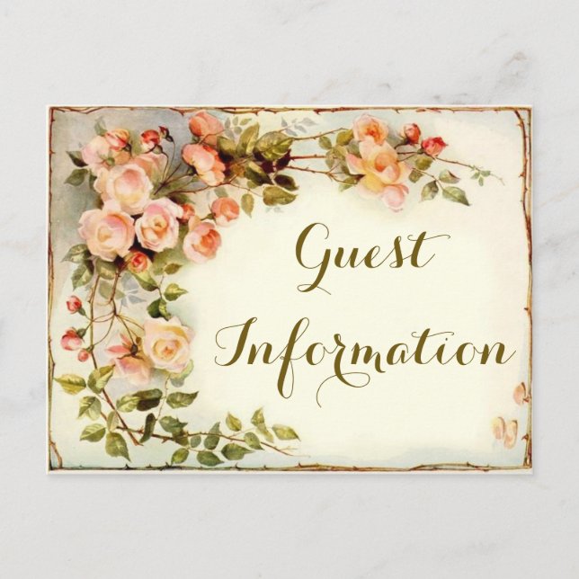 Elegant rosor-utskrift vykort (Framsida)