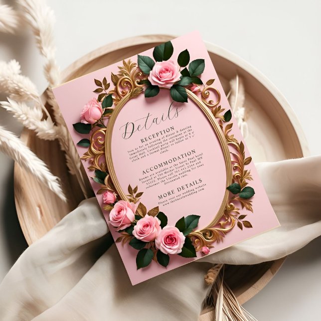 Elegant Rosy Blommigt Art nouveau-höljeskort Inbjudningar (Skapare uppladdad)