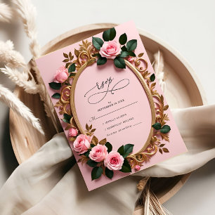 Elegant Rosy Blommigt Art nouveau OSA kort