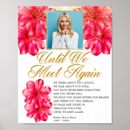 Elegant Rosy Blommigt Funeral Memorial Dikt Sign Poster