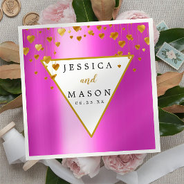 Elegant Rosy Modern Bröllop Cocktail Napkin Pappersservett