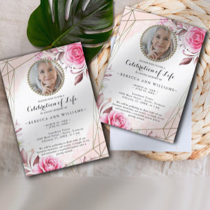 Elegant Rosy Photo Firande of Life-inbjudan Inbjudningar