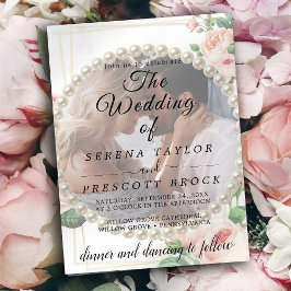 Elegant Rosy Vellum Overlay bröllopsinbjudan Inbjudningar