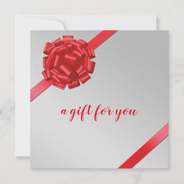 Elegant Rött band med Bow Gift-kort
