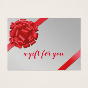 Elegant Rött band med Bow Gift-kort Visitkort