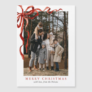 Elegant Rött kort för blått julkort