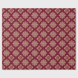 Elegant rött och guld Mönsterdesign Presentpapper