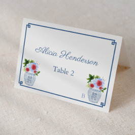 Elegant Rött vitt blått Bröllop-platskort Bordsnummer