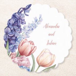 Elegant round Floral Coaster Underlägg Papper