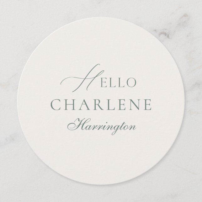 Elegant Round Ivory Wedding Menu  Meny (Framsida)