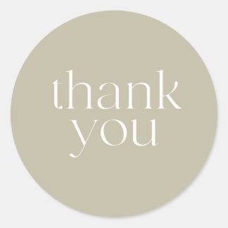 Elegant Round Stone Beige Tack, Seal, Sticker Runt Klistermärke