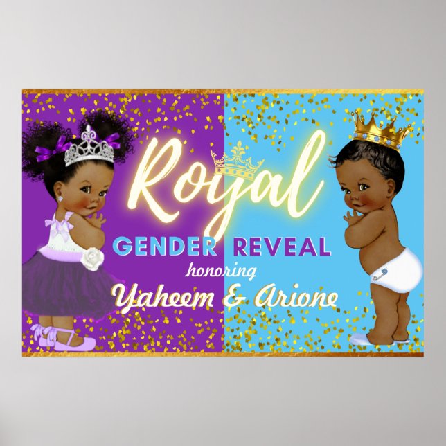 Elegant Royal Afrikas Gender Visa Lila och blått Poster (Framsidan)