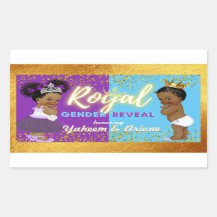 Elegant Royal Afrikas Gender Visa Lila och blått Rektangulärt Klistermärke