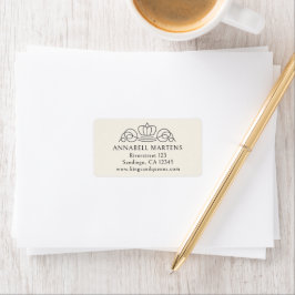 Elegant, royal, beige adressetikett