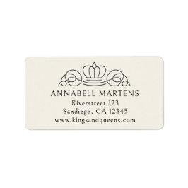 Elegant, royal, beige adressetikett