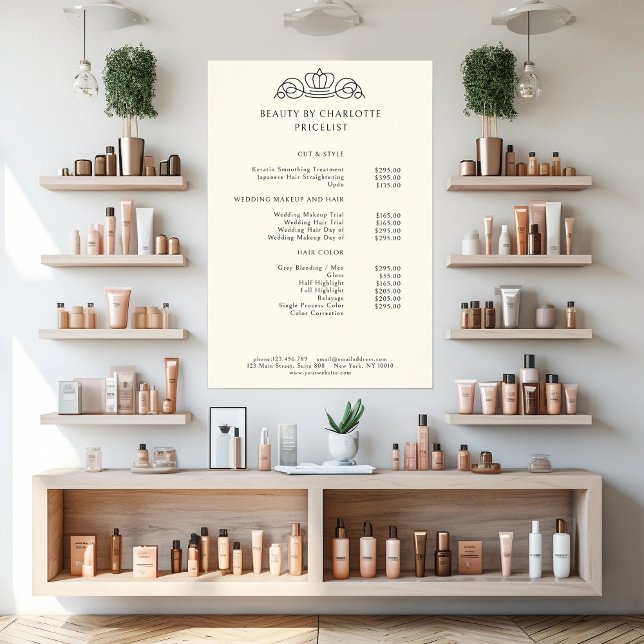 Elegant, royal, beige pris lista poster (Skapare uppladdad)