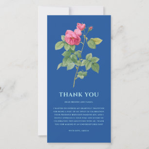 Elegant Royal blå Blommigt Tack Kort