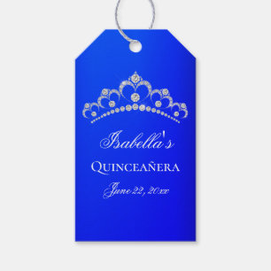 Elegant Royal Blå Quinceanera Presentetikett