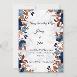 Elegant Royal Blåbröllopsinbjudan Inbjudningar