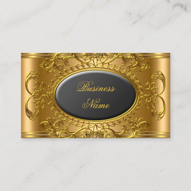 Elegant Royal Black Gold Professional Visitkort (Framsida)