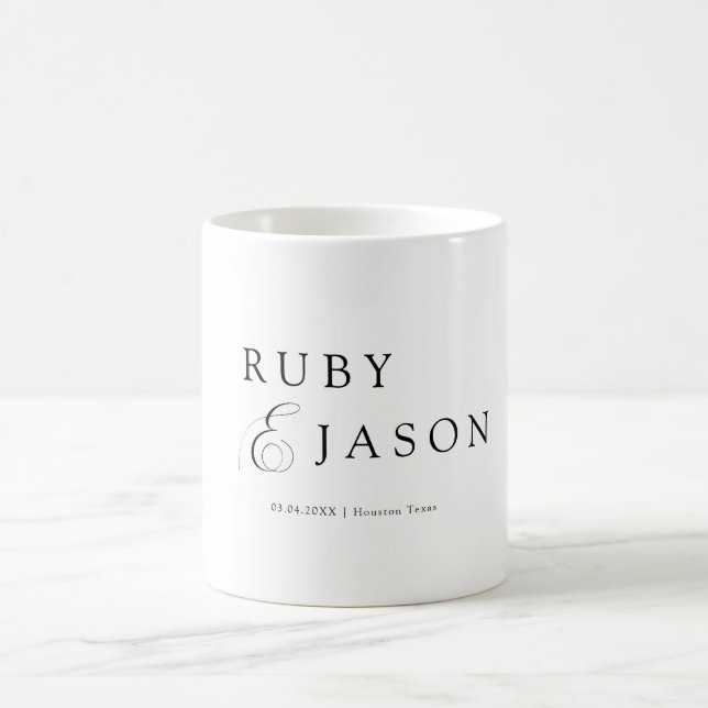 Elegant Royal Black Script Kaffemugg (Center)