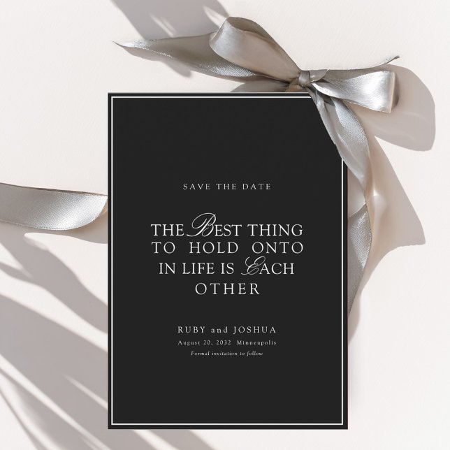 Elegant Royal Black & White Wedding  Spara Datumet (Elegant Royal Black & White Wedding Save The Date)