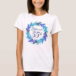Elegant Royal Blåskransens Monogram 55: e födelsed T Shirt