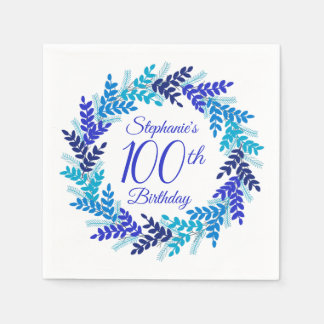 Elegant Royal Blåutandning 100 födelsedagar Pappersservett