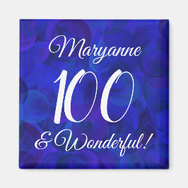 Elegant Royal Blue 100 och underbar födelsedag Magnet