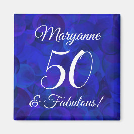 Elegant Royal Blue 50 och Fabulös Födelsedagsfest Magnet