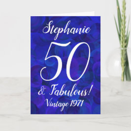 Elegant Royal Blue 50 och Fabulous Birthday Kort