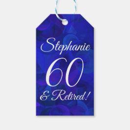 Elegant Royal Blue 60 och Pensionerad Pensionering Presentetikett