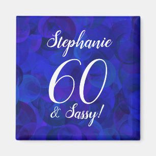 Elegant Royal Blue 60 och Sassy-Födelsedagsfest Magnet