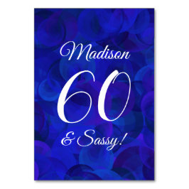 Elegant Royal Blue 60 & Sassy-Födelsedagsfest Bordsnummer