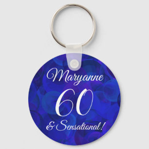 Elegant Royal Blue 60 & Sensational Födelsedagsfe Nyckelring